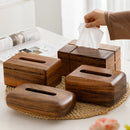 Black Walnut Tissue Dispenser Box Wooden Dining Table Paper Container