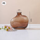 Brown Retro Glass Vase Plant Flowers Bottle Flower Arrangement Hydroponic Terrarium Desktop Vase Creative Home Decor Flower Pot