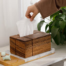 Black Walnut Tissue Dispenser Box Wooden Dining Table Paper Container